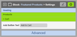Featured Products Block - Cart Settings