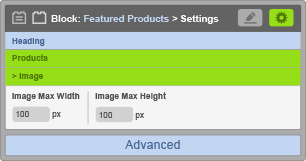 Featured Products Block - Image Settings