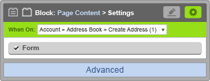 Page Content Block - When On Account Address Book Create Address