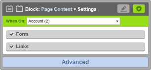 Page Content Block - When On Account