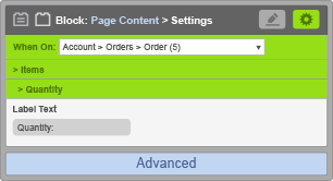 Page Content Block - When On Account Orders Order - Quantity Settings
