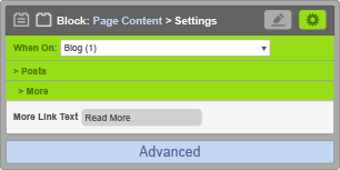 Page Content Block - When On Blog - More Settings