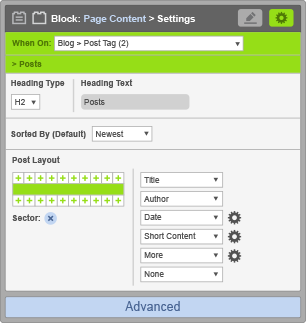 Page Content Block - When On Blog Post Tag - Posts