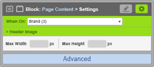 Page Content Block - When On Brand - Header Image Settings