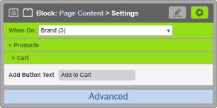 Page Content Block - When On Brand - Cart Settings