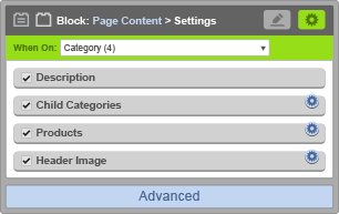 Page Content Block - When On Category
