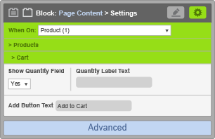 Page Content Block - Cart Settings