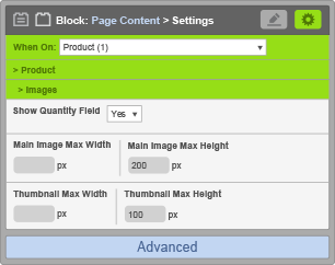 Page Content Block - Image Settings