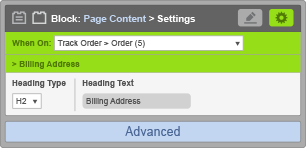 Page Content Block - When on Track Order Order - Billing Address