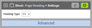 Page Heading Block - Page Heading Settings
