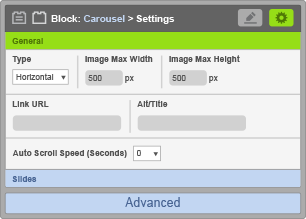 Carousel Block - General Settings Carousel Block - General Settings