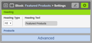 Featured Products - Heading Settings