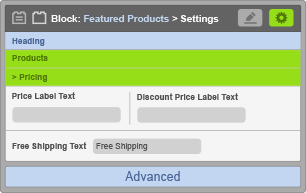 Featured Products Block - Price Settings