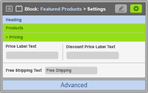 Featured Products Block - Price Settings Featured Products Block - Price Settings