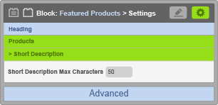 Featured Products Block - Short Description Settings Featured Products Block - Short Description Settings