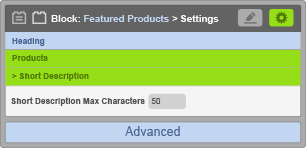 Featured Products Block - Short Description Settings