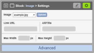 Image Block - Image Settings Image Block - Image Settings