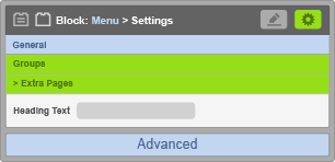 Menu Block - Extra Page Settings Menu Block - Extra Page Settings