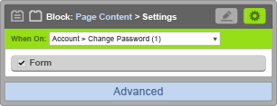Page Content Block - When On Account Change Password