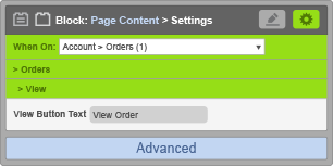 Page Content Block - When On Account Orders - View Settings Page Content Block - When On Account Orders - View Settings