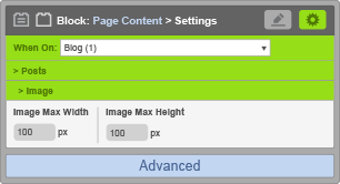Page Content Block - When On Blog - Image Settings