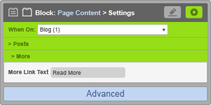 Page Content Block - When On Blog - More Settings Page Content Block - When On Blog - More Settings