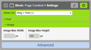 Page Content Block - When On Blog Post - Image Settings