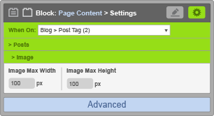 Page Content Block - When On Blog Post Tag - Image Settings