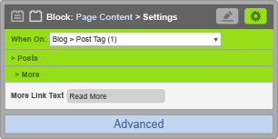 Page Content Block - When On Blog Post Tag - More Settings Page Content Block - When On Blog Post Tag - More Settings