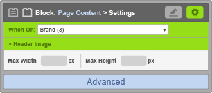 Page Content Block - When On Brand - Header Image Settings Page Content Block - When On Brand - Header Image Settings