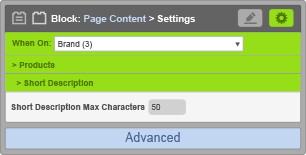 Page Content Block - When On Brand - Short Description Settings