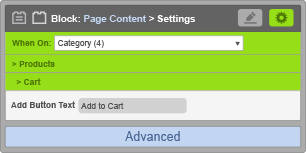Page Content Block - When On Category - Cart Settings Page Content Block - When On Category - Cart Settings
