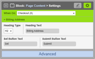 Page Content Block - When On Checkout - Billing Address