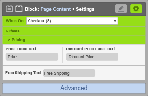 Page Content Block - When On Checkout - Pricing Settings Page Content Block - When On Checkout - Pricing Settings