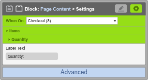 Page Content Block - When On Checkout - Quantity Settings