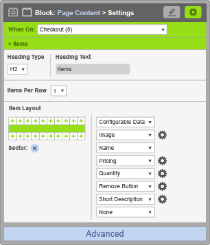 Page Content Block - When On Checkout - Items