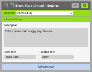 Page Content Block - When On Checkout - Promo Codes Page Content Block - When On Checkout - Promo Codes