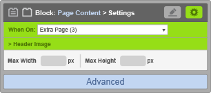Page Content Block - Header Image Settings Page Content Block - Header Image Settings
