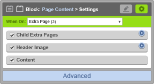 Page Content Block - When On Extra Page