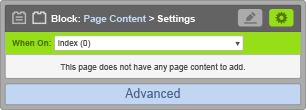 Page Content Block - When On Index