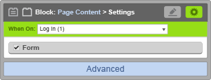 Page Content Block - When On Log In