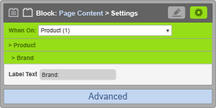 Page Content Block - Brand Settings
