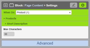 Page Content Block - Short Description Settings Page Content Block - Short Description Settings
