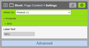 Page Content Block - SKU Settings