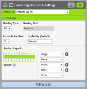 Page Content Block - When On Product Tag - Products