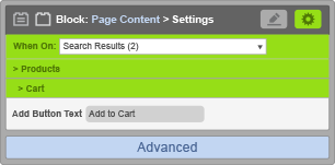 Page Content Block - When On Search Results - Cart Settings Page Content Block - When On Search Results - Cart Settings
