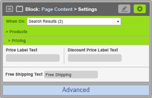 Page Content Block - When On Search Results - Pricing Settings Page Content Block - When On Search Results - Pricing Settings