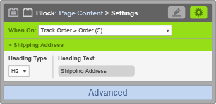 Page Content Block - When on Track Order Order - Shipping Address