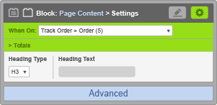 Page Content Block - When on Track Order Order - Totals