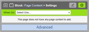 Page Content Block - When On